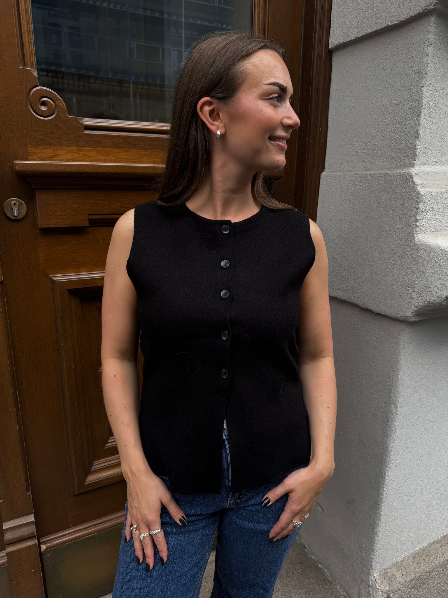 OBJREYNARD Knit Waistcoat - Black